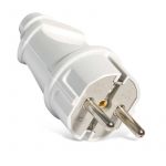 Вилка электрическая прямая 16А 250В с заземл. бел. (еврослот) UNIVersal А101 Вилка электрическая прямая 16А 250В с заземл. бел. (еврослот) UNIVersal А101