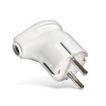 Вилка электрическая угловая 16А 250В с заземл. бел. (еврослот) UNIVersal А105 Вилка электрическая угловая 16А 250В с заземл. бел. (еврослот) UNIVersal А105