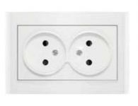 Розетка 2-м СП Бриллиант 16А IP20 без заземл. защ. шторки бел. UNIVersal 7947526