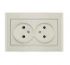 Розетка 2-м СП Бриллиант 16А IP20 без заземл. сл. кость UNIVersal 7948738