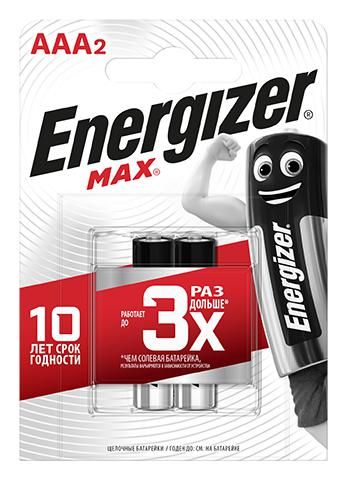 Элемент питания алкалиновый MAX LR03/286 BL2 (2/24/10800) (блист.2шт) Energizer E300157203