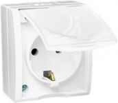 Розетка 1-м ОП Simon15 16А IP54 250В с заземл. Schuko защ. шторки с крышкой винт. клеммы бел. Simon 1594432-030 Розетка 1-м ОП Simon15 16А IP54 250В с заземл. Schuko защ. шторки с крышкой винт. клеммы бел. Simon 1594432-030