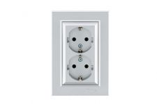 Розетка 2-я с/з СП Karea 16А IP20 серебр. Makel 56065082 Розетка 2-я с/з СП Karea 16А IP20 серебр. Makel 56065082