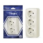 Розетка 3-м ОП Frea 16А IP20 250В с заземл. АБС-пластик беж. TOKOV ELECTRIC TKE-FR-R3Z-C02 Розетка 3-м ОП Frea 16А IP20 250В с заземл. АБС-пластик беж. TOKOV ELECTRIC TKE-FR-R3Z-C02