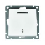 Переключатель проходной 1-кл. СП Афина 10А IP20 с подсветкой механизм бел. Universal A0125 Переключатель проходной 1-кл. СП Афина 10А IP20 с подсветкой механизм бел. Universal A0125