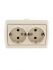 Розетка 2-м ОП Nata 16А IP20 с заземл. керамика крем. LEZARD 710-0300-127