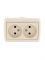 Розетка 2-м ОП Nata 16А IP20 без заземл. керамика крем. LEZARD 710-0300-128