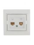 Розетка компьютерная + телефонная 2-м СП Mira RJ45 + RJ11 бел./бел. LEZARD 701-0202-143