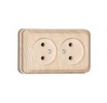 Розетка 2-м ОП Олимп 16А без заземл. сосна UNIVersal 5560858