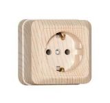 Розетка 1-м ОП Олимп 16А с заземл. сосна UNIVersal 5560902 Розетка 1-м ОП Олимп 16А с заземл. сосна UNIVersal 5560902