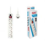 Удлинитель с сетевым фильтром 5х5м с заземл. 10А IP20 500SH-5-W CCA 2200Вт бел. BURO 992295