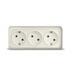 Розетка 3-м ОП Олимп 16А IP20 без заземл. сл. кость UNIVersal 1166 Розетка 3-м ОП Олимп 16А IP20 без заземл. сл. кость UNIVersal 1166