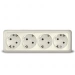 Розетка 4-м ОП Олимп с заземл. сл. кость UNIVersal 1169 Розетка 4-м ОП Олимп с заземл. сл. кость UNIVersal 1169