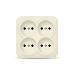 Розетка 4-м ОП 10А IP20 квадрат. без заземл. сл. кость IONICH 1453