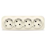 Розетка 4-м ОП 16А IP20 с заземл. сл. кость IONICH 1452 Розетка 4-м ОП 16А IP20 с заземл. сл. кость IONICH 1452