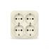 Розетка 4-м ОП 16А IP20 с заземл. сл. кость квадрат IONICH 1454