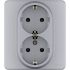 Розетка Inspiria 16А 250В 2х2P+E немецк. стандарт алюм. Leg 673752