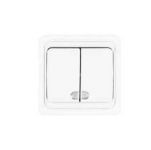 Выключатель 2-кл. СП Валери 10А IP20 с подсветкой бел. UNIVersal В0123 Выключатель 2-кл. СП Валери 10А IP20 с подсветкой бел. UNIVersal В0123
