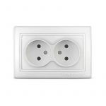 Розетка 2-м СП Севиль 16А IP20 без заземл. бел. UNIVersal С0102 Розетка 2-м СП Севиль 16А IP20 без заземл. бел. UNIVersal С0102
