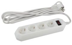 Удлинитель с сетевым фильтром 4х1.5м с заземл. 10А IP20 USF-M-4es-1.5m-W ПВС 3х0.75 с выкл. бел. Эра Б0019741 Удлинитель с сетевым фильтром 4х1.5м с заземл. 10А IP20 USF-M-4es-1.5m-W ПВС 3х0.75 с выкл. бел. Эра Б0019741