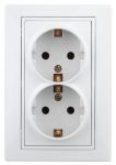 Розетка 2-м СП Plano 1-208-01 16А IP20 250В 2х2P+E Schuko защ. шторки бел. Intro Б0053933