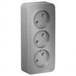 Розетка 3-м ОП Blanca 16А IP20 250В без заземл. без защ. шторок с изолир. пластиной алюм. SE BLNRA000313 Розетка 3-м ОП Blanca 16А IP20 250В без заземл. без защ. шторок с изолир. пластиной алюм. SE BLNRA000313