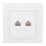 Розетка компьютерная 2-м СП Минск RJ45 бел. EKF ERK02-035-10