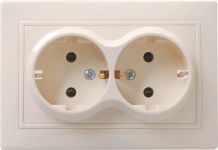 Розетка 2-м СП Кварта РС12-3-ККм 16А IP20 с заземл. без защ. шторок крем. IEK ERK24-K33-16-DM Розетка 2-м СП Кварта РС12-3-ККм 16А IP20 с заземл. без защ. шторок крем. IEK ERK24-K33-16-DM