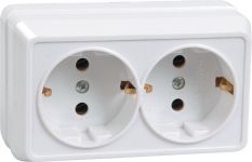 Розетка 2-м ОП Октава РС22-3-ОБ 16А IP20 с заземл. бел. IEK ERO21-K01-16-DC Розетка 2-м ОП Октава РС22-3-ОБ 16А IP20 с заземл. бел. IEK ERO21-K01-16-DC