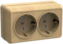 Розетка 2-м ОП Октава РС22-3-ОС 16А IP20 с заземл. сосна IEK ERO21-K03-16-DC Розетка 2-м ОП Октава РС22-3-ОС 16А IP20 с заземл. сосна IEK ERO21-K03-16-DC