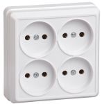 Розетка 4-м ОП Октава 10А IP20 без заземл. бел. IEK ERO40-K01-10-DC Розетка 4-м ОП Октава 10А IP20 без заземл. бел. IEK ERO40-K01-10-DC