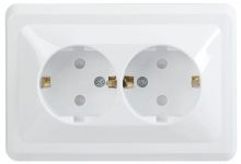 Розетка 2-м СП Вега РСш12-3-ВБ с заземл. контактом и защ. штор 16А бел. IEK ERV24-K01-16-DM Розетка 2-м СП Вега РСш12-3-ВБ с заземл. контактом и защ. штор 16А бел. IEK ERV24-K01-16-DM