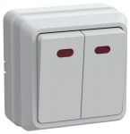 Выключатель 2-кл. ОП Октава 10А IP20 ВС20-2-1-ОБ с индикацией бел. IEK EVO21-K01-10-DC Выключатель 2-кл. ОП Октава 10А IP20 ВС20-2-1-ОБ с индикацией бел. IEK EVO21-K01-10-DC