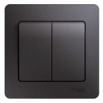 Выключатель 2-кл. СП Glossa 10А IP20 (сх. 5) 10AX в сборе графит SE GSL001352 Выключатель 2-кл. СП Glossa 10А IP20 (сх. 5) 10AX в сборе графит SE GSL001352