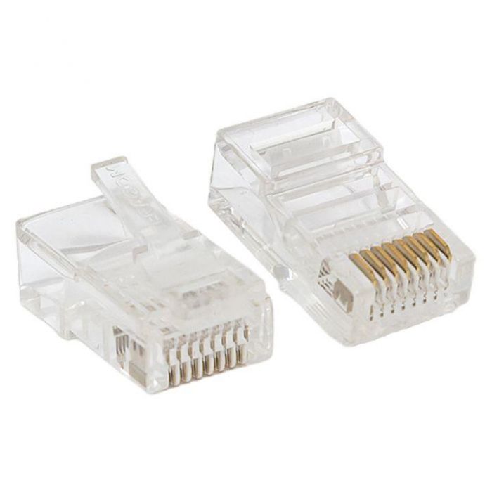 Коннектор RJ45 (8P8C) кат.5E неэкранир. 30мкд универс. (уп.50шт) TeraLINK PRO EKF TRP-PLUG-5EUTP-50